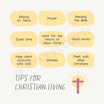 Tips For Christian Living Instagram Post Canva Template