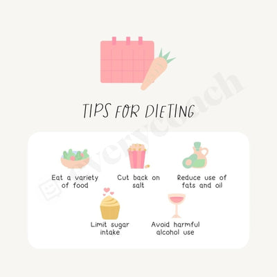Tips For Dieting Instagram Post Canva Template