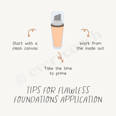 Tips For Flawless Foundations Application Instagram Post Canva Template