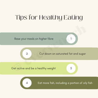 Tips For Healthy Eating Instagram Post Canva Template