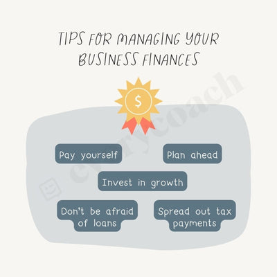 Tips For Managing Your Business Finances S03102302 Instagram Post Canva Template
