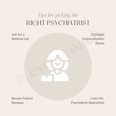 Tips For Picking The Right Psychiatrist Instagram Post Canva Template