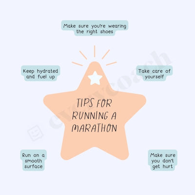 Tips For Running A Marathon Instagram Post Canva Template