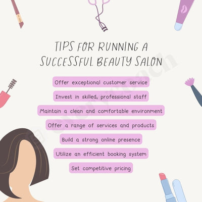 Tips For Running A Successful Beauty Salon Instagram Post Canva Template
