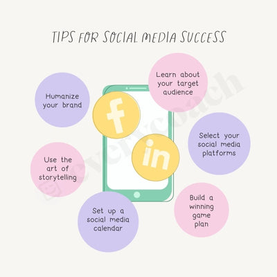 Tips For Social Media Success Instagram Post Canva Template