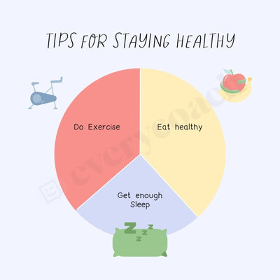 Tips For Staying Healthy Instagram Post Canva Template