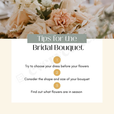 Tips For The Bridal Bouquet Instagram Post Canva Template