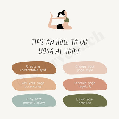 Tips On How To Do Yoga At Home Instagram Post Canva Template