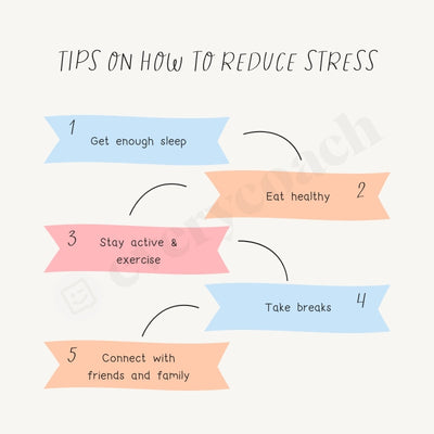 Tips On How To Reduce Stress Instagram Post Canva Template