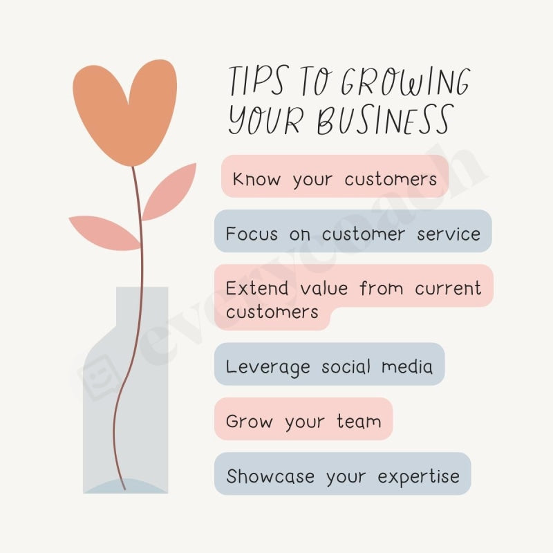 Tips To Growing Your Business S02242302 Instagram Post Canva Template