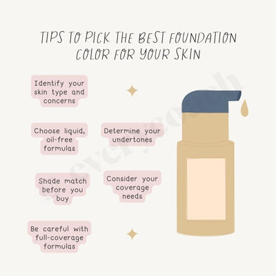 Tips To Pick The Best Foundation Color For Your Skin Instagram Post Canva Template