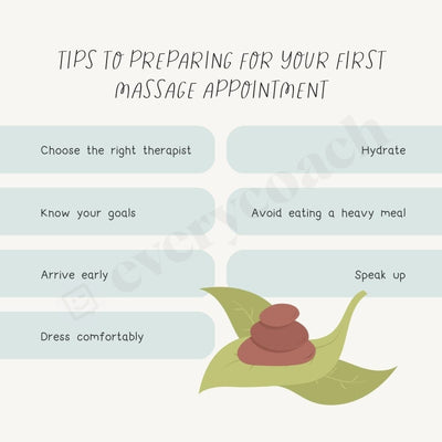 Tips To Preparing For Your First Massage Appointment Instagram Post Canva Template