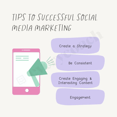 Tips To Successful Social Media Marketing Instagram Post Canva Template