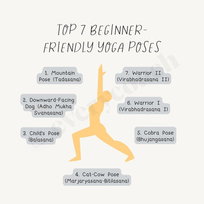 Top 7 Beginner-Friendly Yoga Poses Instagram Post Canva Template