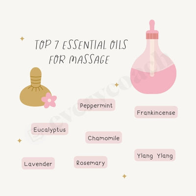 Top 7 Essential Oils For Massage Instagram Post Canva Template