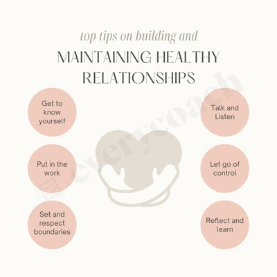 Top Tips On Building And Maintaining Healthy Relationships Instagram Post Canva Template