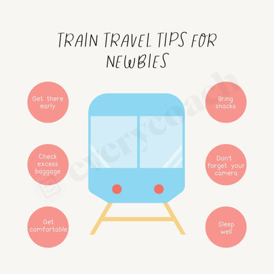 Train Travel Tips For Newbies Instagram Post Canva Template
