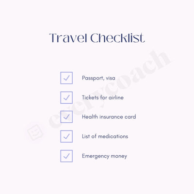 Travel Checklist Instagram Post Canva Template