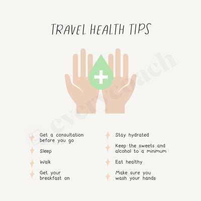 Travel Health Tips Instagram Post Canva Template