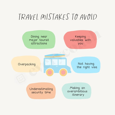 Travel Mistakes To Avoid Instagram Post Canva Template