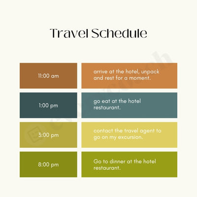 Travel Schedule Instagram Post Canva Template