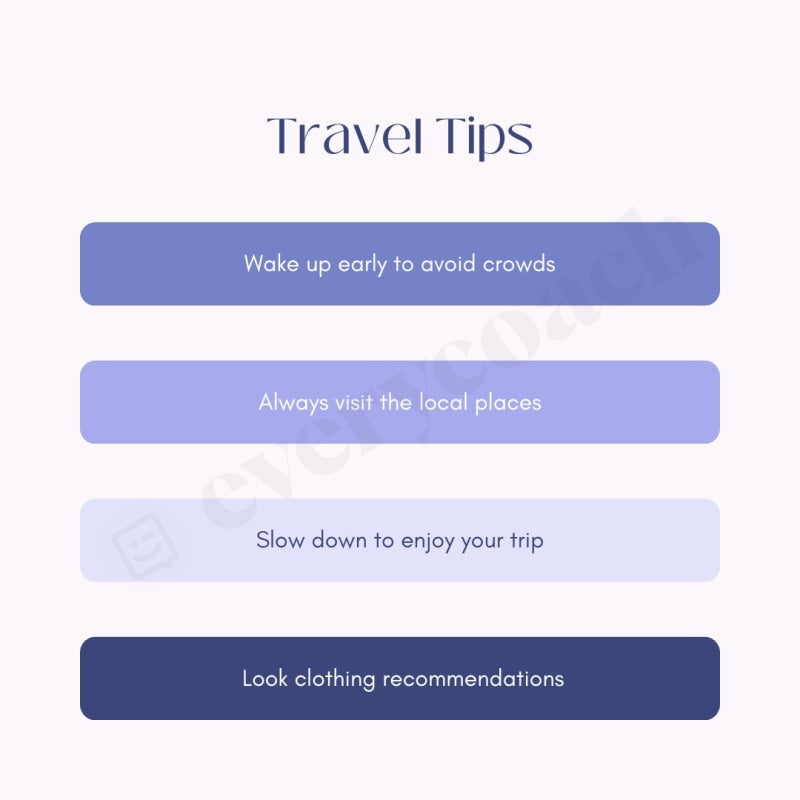 Travel Tips Instagram Post Canva Template