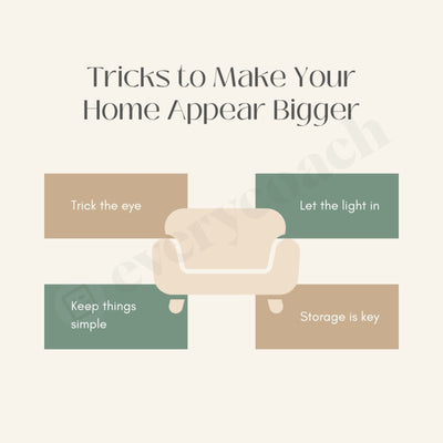 Tricks To Make Your Home Appear Bigger Instagram Post Canva Template