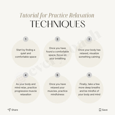 Tutorial For Practice Relaxation Techniques Instagram Post Canva Template