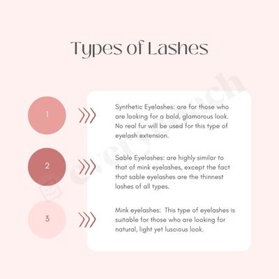 Types Of Lashes Instagram Post Canva Template