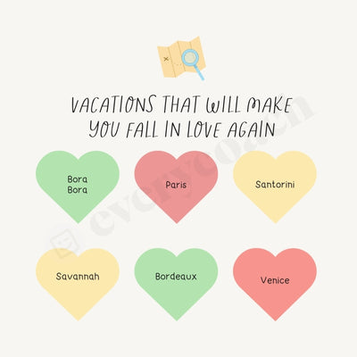 Vacations That Will Make You Fall In Love Againinstagram Post Canva Template Instagram