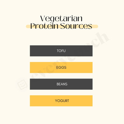 Vegetarian Protein Sources Instagram Post Canva Template