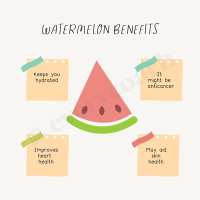 Watermelon Benefits Instagram Post Canva Template