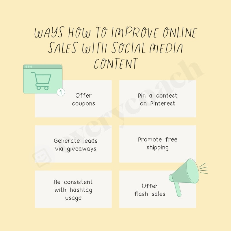 Ways How To Improve Online Sales With Social Media Content Instagram Post Canva Template