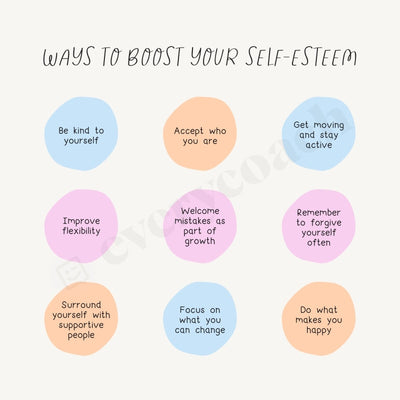 Ways To Boost Your Self-Esteem Instagram Post Canva Template