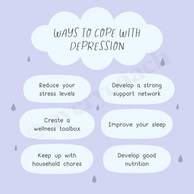 Ways To Cope With Depression Instagram Post Canva Template