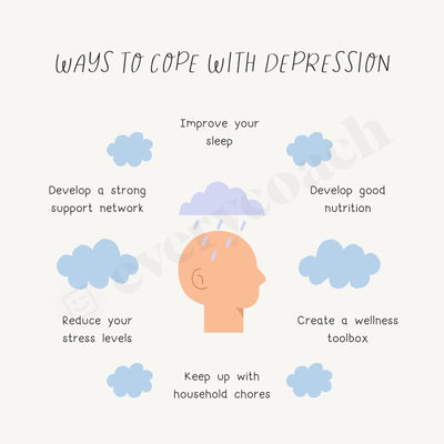 Ways To Cope With Depression S02102301 Instagram Post Canva Template