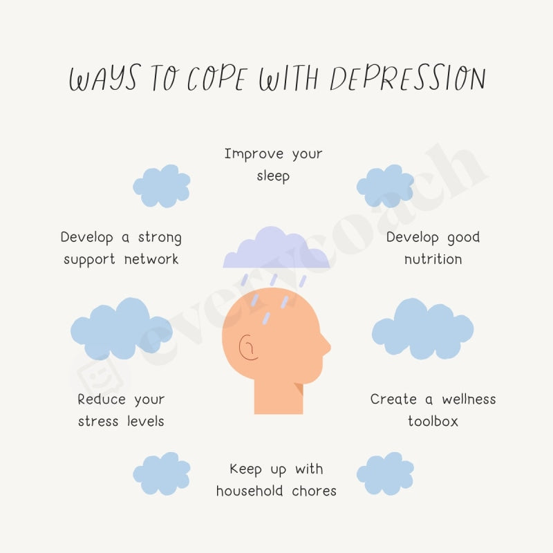 Ways To Cope With Depression S02102301 Instagram Post Canva Template