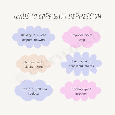 Ways To Cope With Depression S02102302 Instagram Post Canva Template