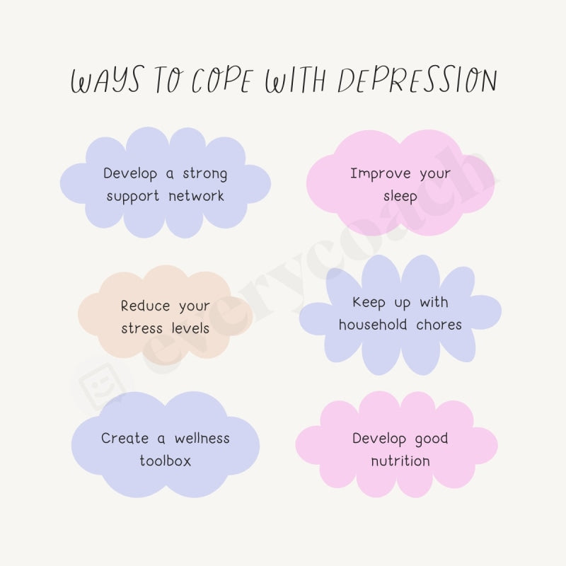 Ways To Cope With Depression S02102302 Instagram Post Canva Template