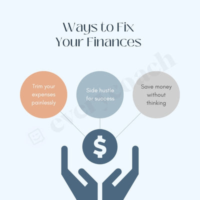 Ways To Fix Your Finances Instagram Post Canva Template
