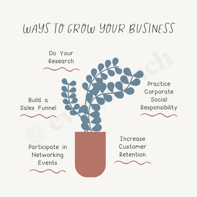 Ways To Grow Your Business Instagram Post Canva Template