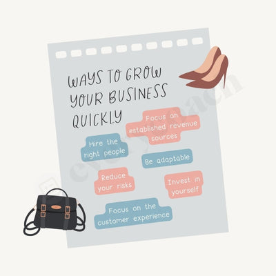 Ways To Grow Your Business Quickly Instagram Post Canva Template