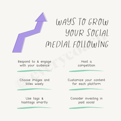 Ways To Grow Your Social Media Following Instagram Post Canva Template
