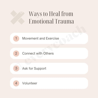 Ways To Heal From Emotional Trauma Instagram Post Canva Template
