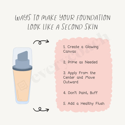 Ways To Make Your Foundation Look Like A Second Skin Instagram Post Canva Template