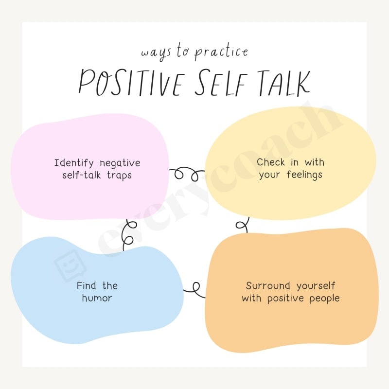 Ways To Practice Positive Self Talk Instagram Post Canva Template