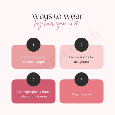 Ways To Wear Long Hair Again At 50+ Instagram Post Canva Template