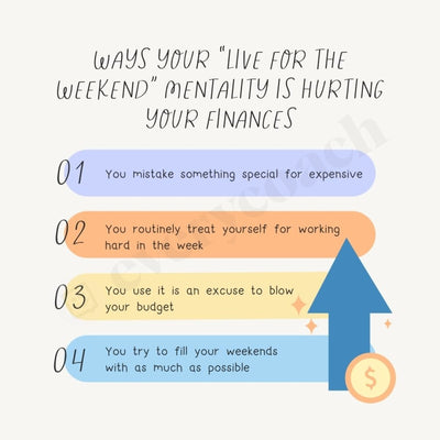 Ways Your Live For The Weekend Mentality Is Hurting Finances Instagram Post Canva Template