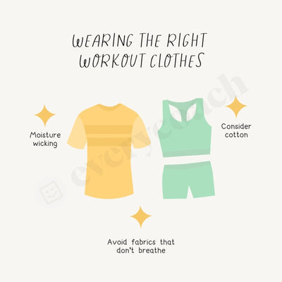 Wearing The Right Workout Clothes Instagram Post Canva Template