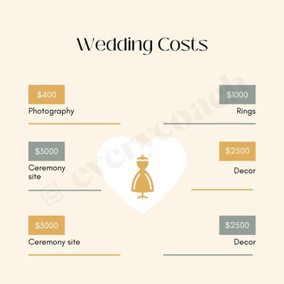 Wedding Costs Instagram Post Canva Template